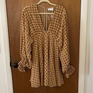 Asos brown polka dot dress